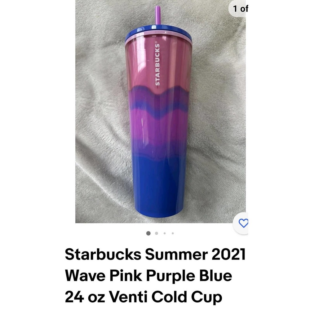 Starbucks Tumbler Wave Pink and Purple Blue 24oz